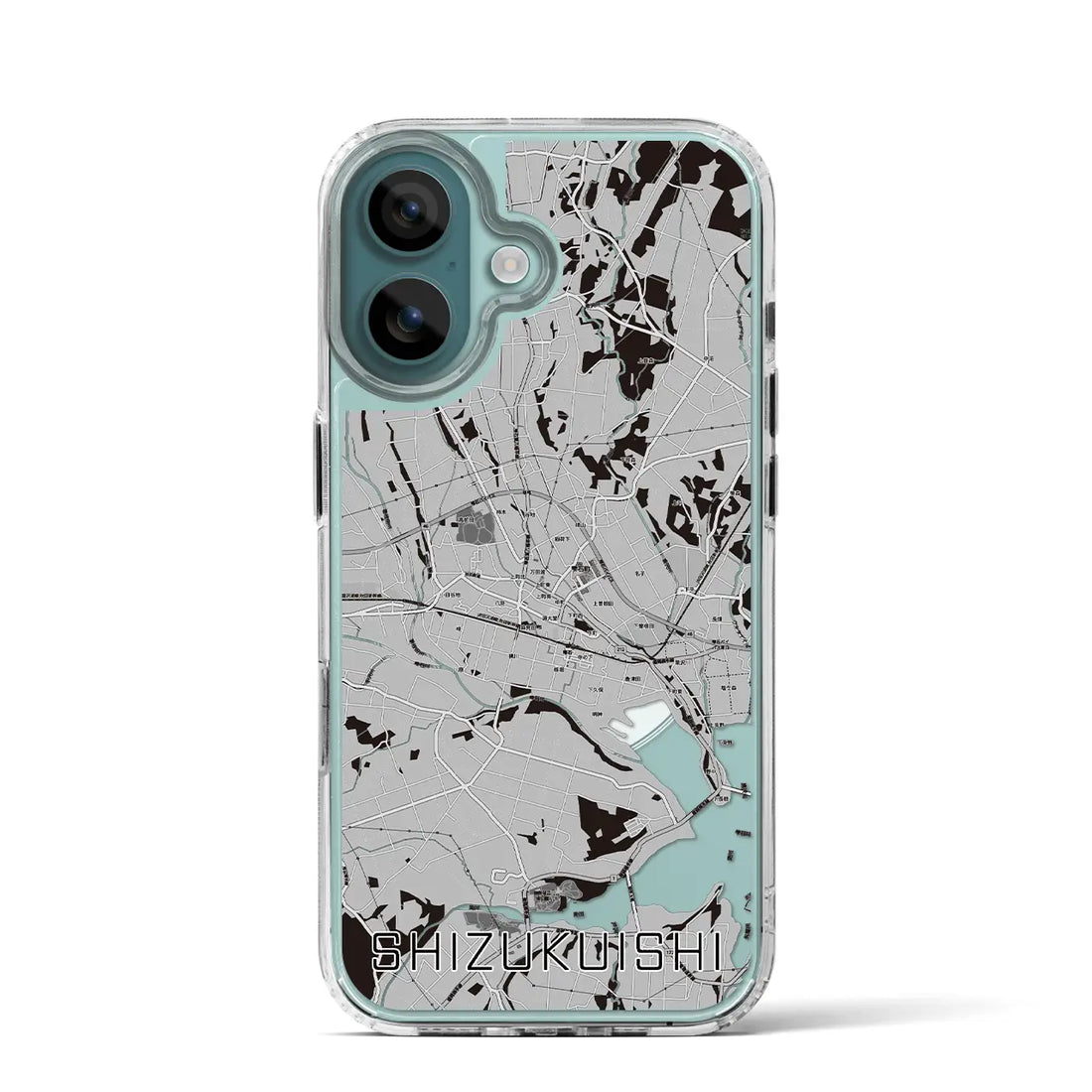 【雫石(岩手県)】地図柄iPhoneケース(MagSafeタイプ)モノトーン・iPhone 16 Pro 用