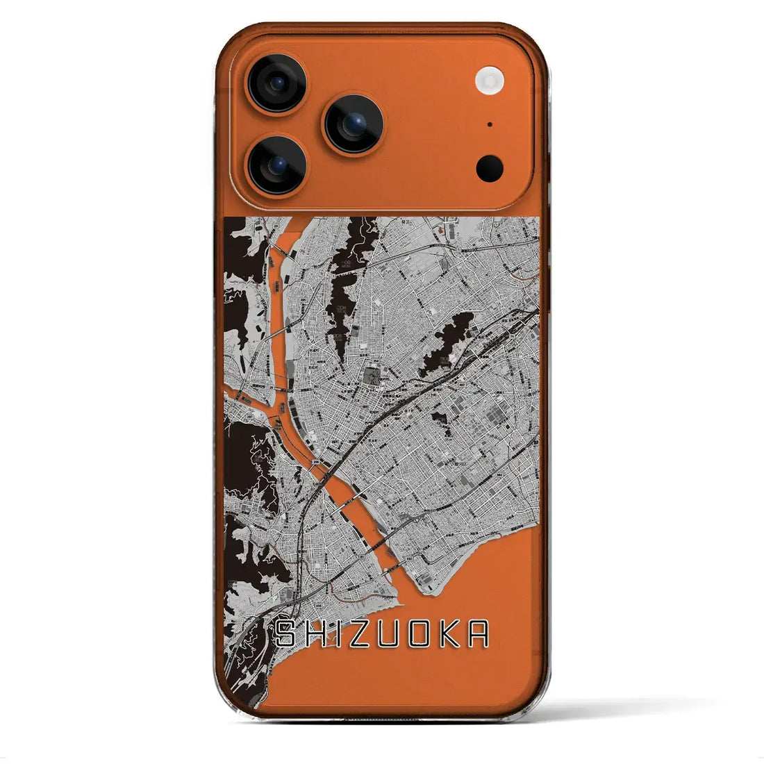 【静岡(静岡県)】地図柄iPhoneケース(クリアタイプ)モノトーン・iPhone 17 Pro Max 用