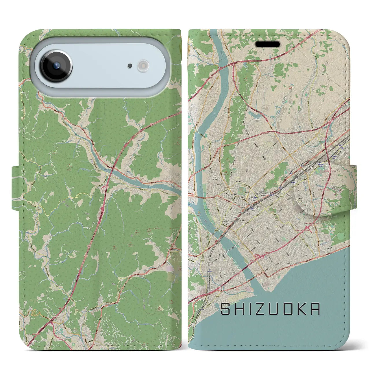 【静岡（静岡県）】地図柄iPhoneケース（手帳タイプ）