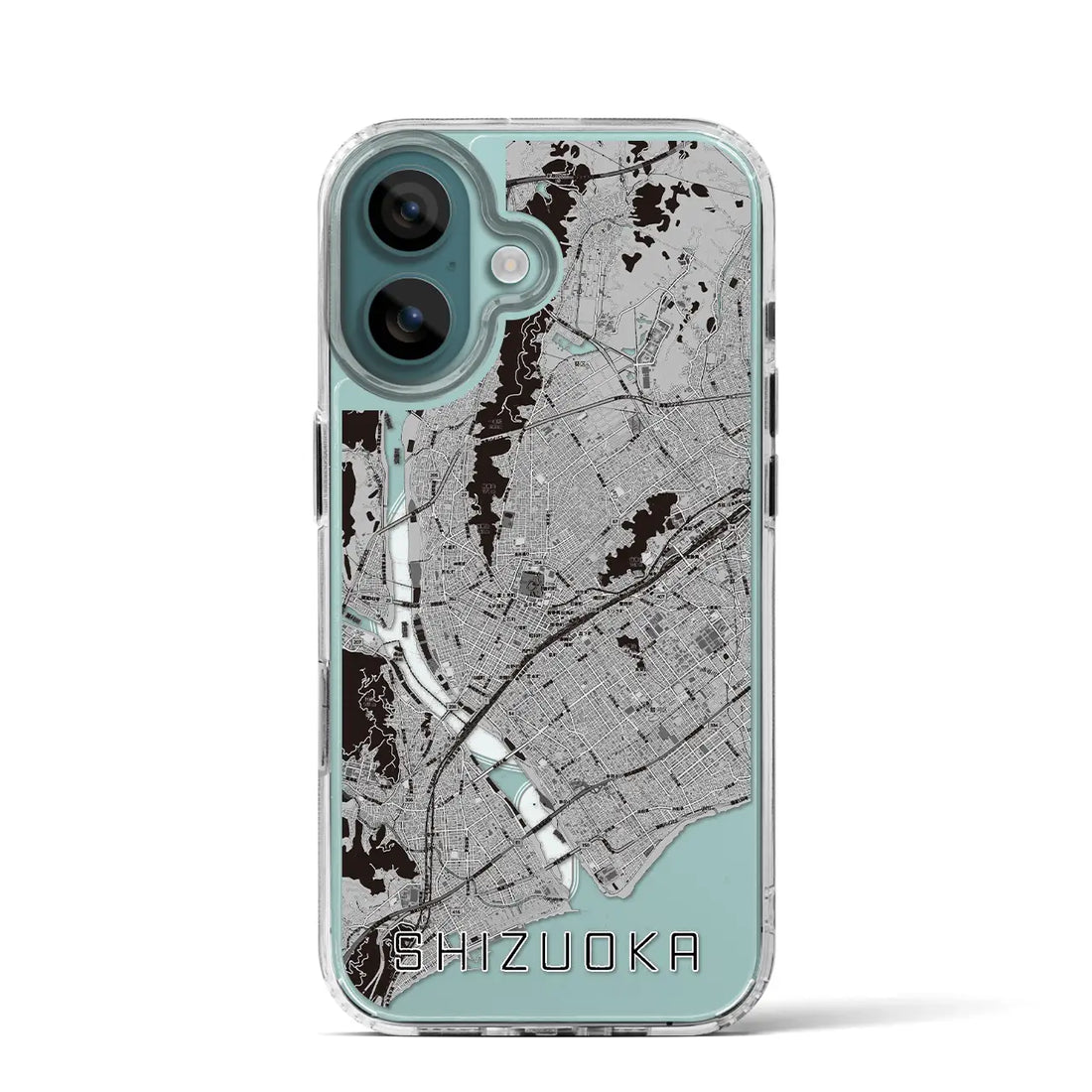 【静岡（静岡県）】地図柄iPhoneケース（MagSafeタイプ）モノトーン・iPhone 16 Pro 用