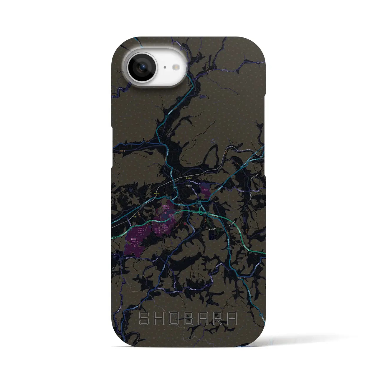 【庄原（広島県）】地図柄iPhoneケース（バックカバータイプ）