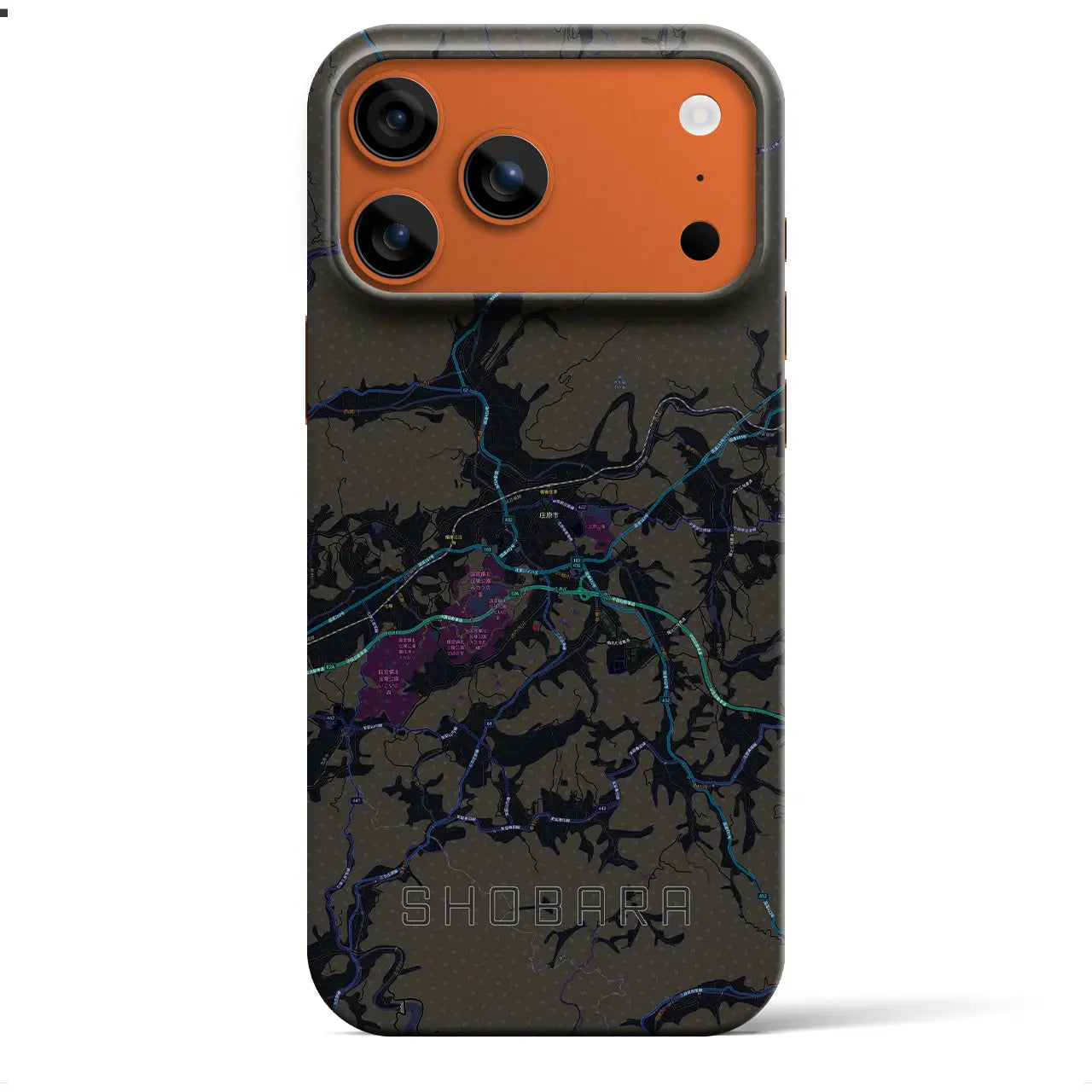 【庄原（広島県）】地図柄iPhoneケース（バックカバータイプ）