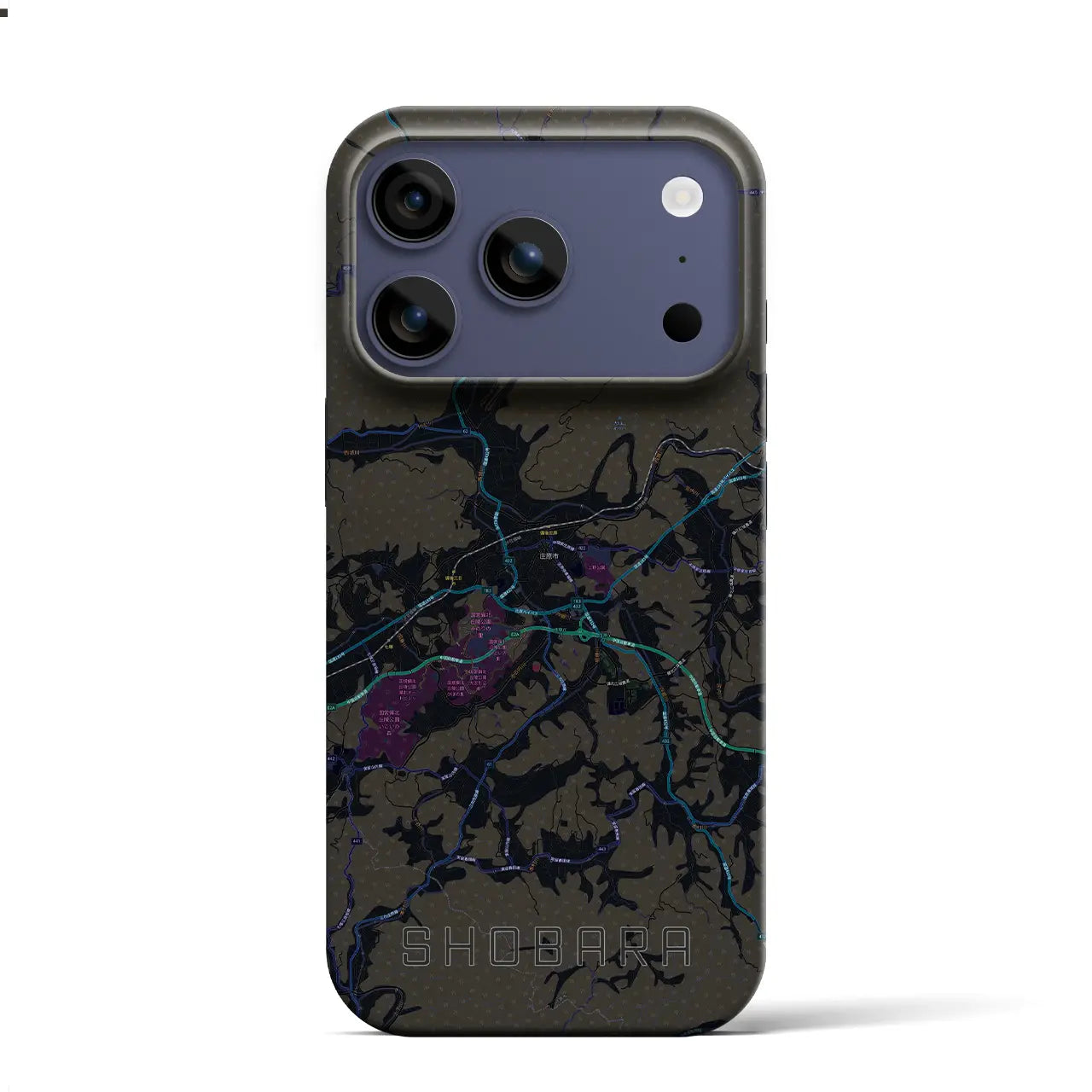 【庄原（広島県）】地図柄iPhoneケース（バックカバータイプ）