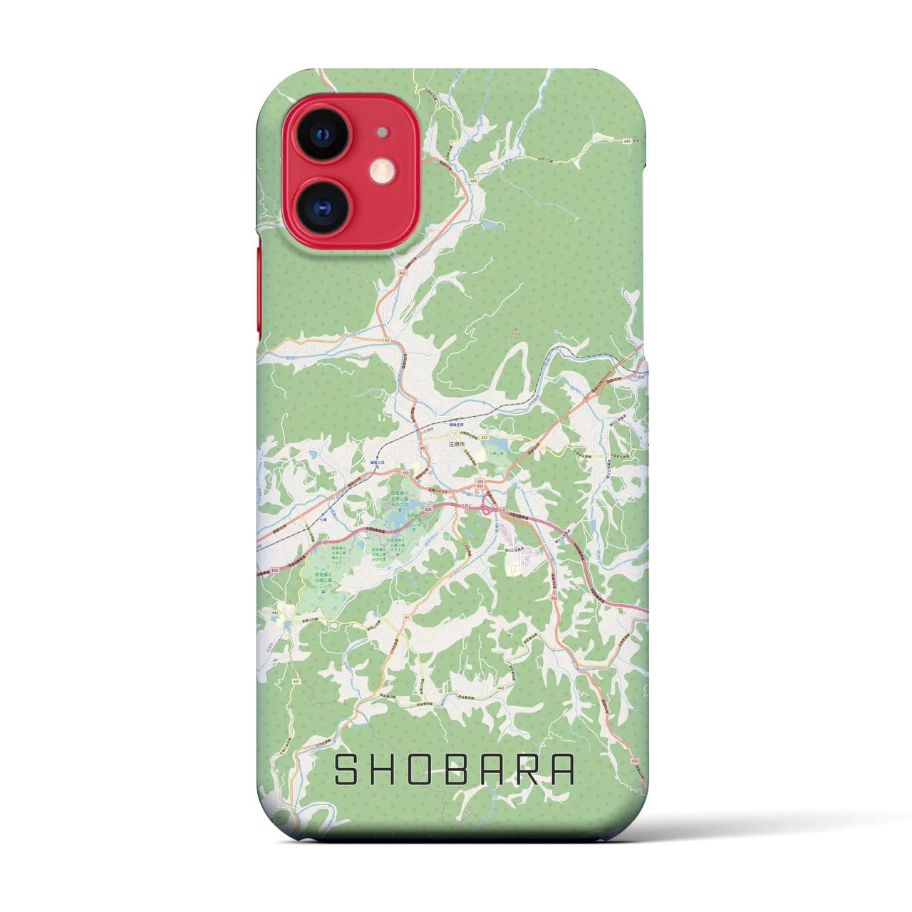 【庄原（広島県）】地図柄iPhoneケース（バックカバータイプ）