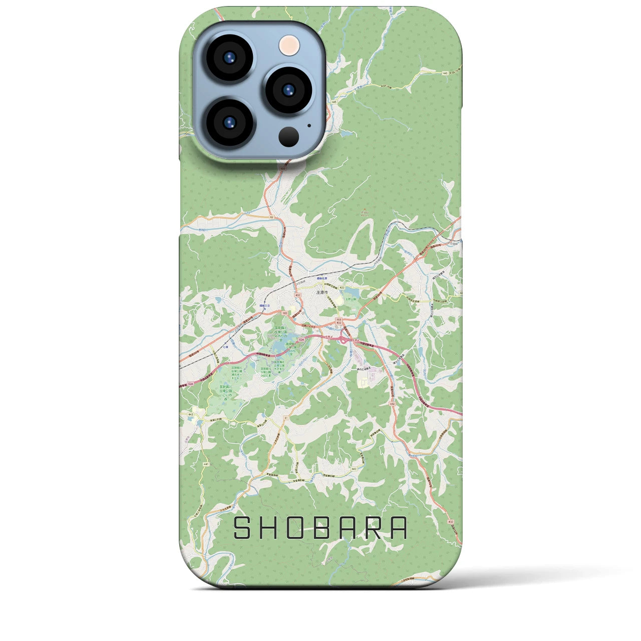 【庄原（広島県）】地図柄iPhoneケース（バックカバータイプ）