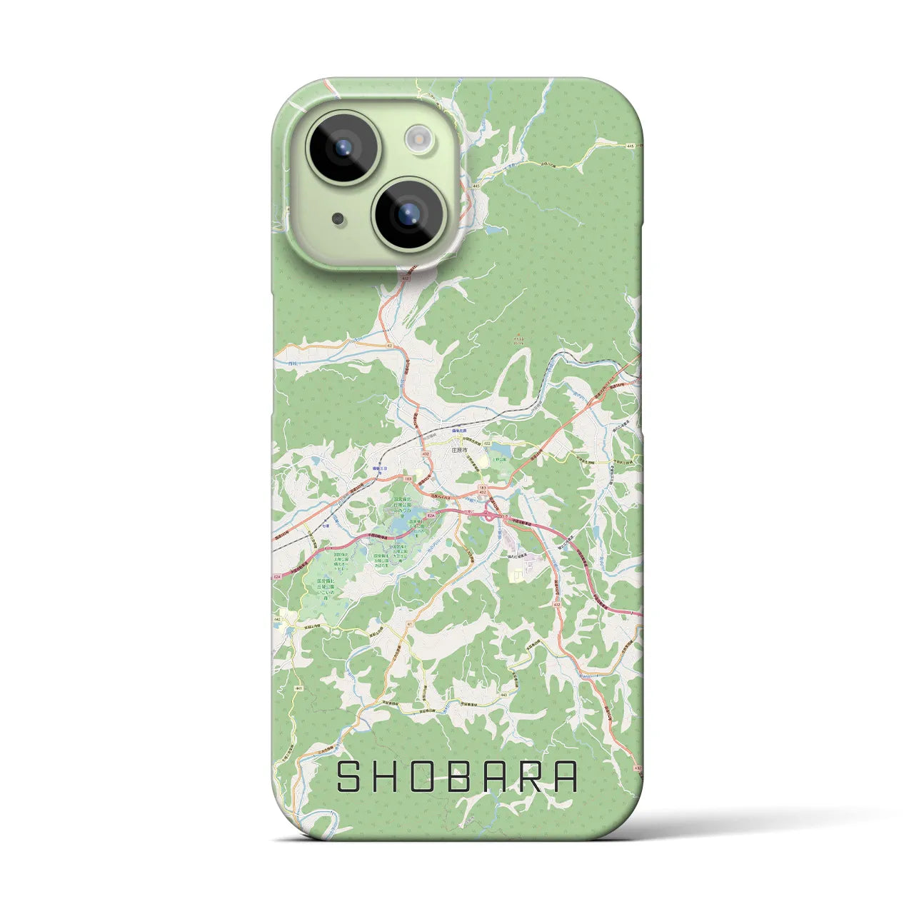 【庄原（広島県）】地図柄iPhoneケース（バックカバータイプ）