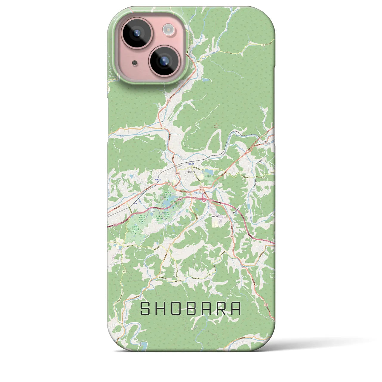 【庄原（広島県）】地図柄iPhoneケース（バックカバータイプ）