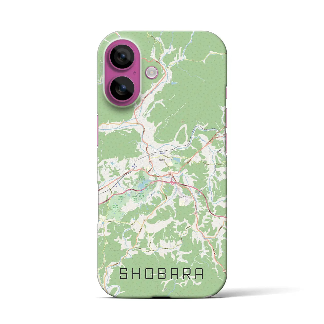 【庄原（広島県）】地図柄iPhoneケース（バックカバータイプ）