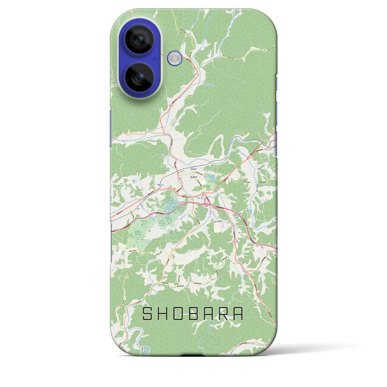 【庄原（広島県）】地図柄iPhoneケース（バックカバータイプ）ナチュラル・iPhone 16 Pro Max 用