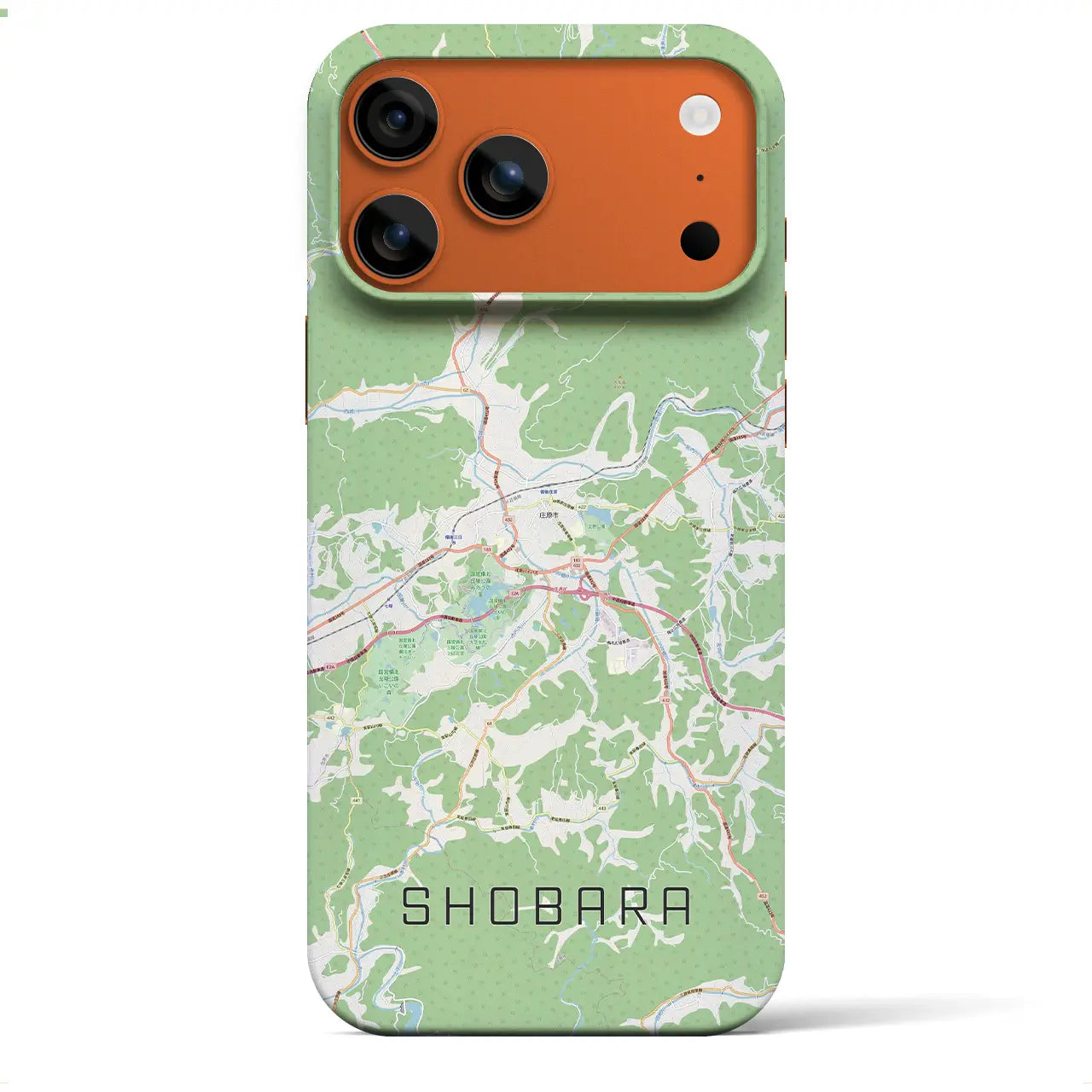 【庄原（広島県）】地図柄iPhoneケース（バックカバータイプ）