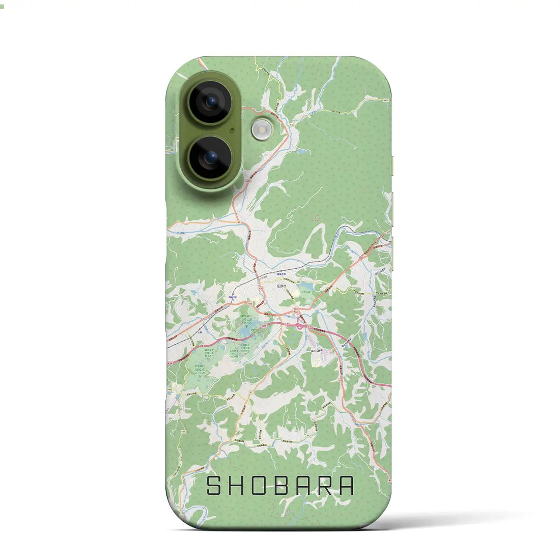【庄原(広島県)】地図柄iPhoneケース(バックカバータイプ)ブラック・iPhone 17 Pro Max 用