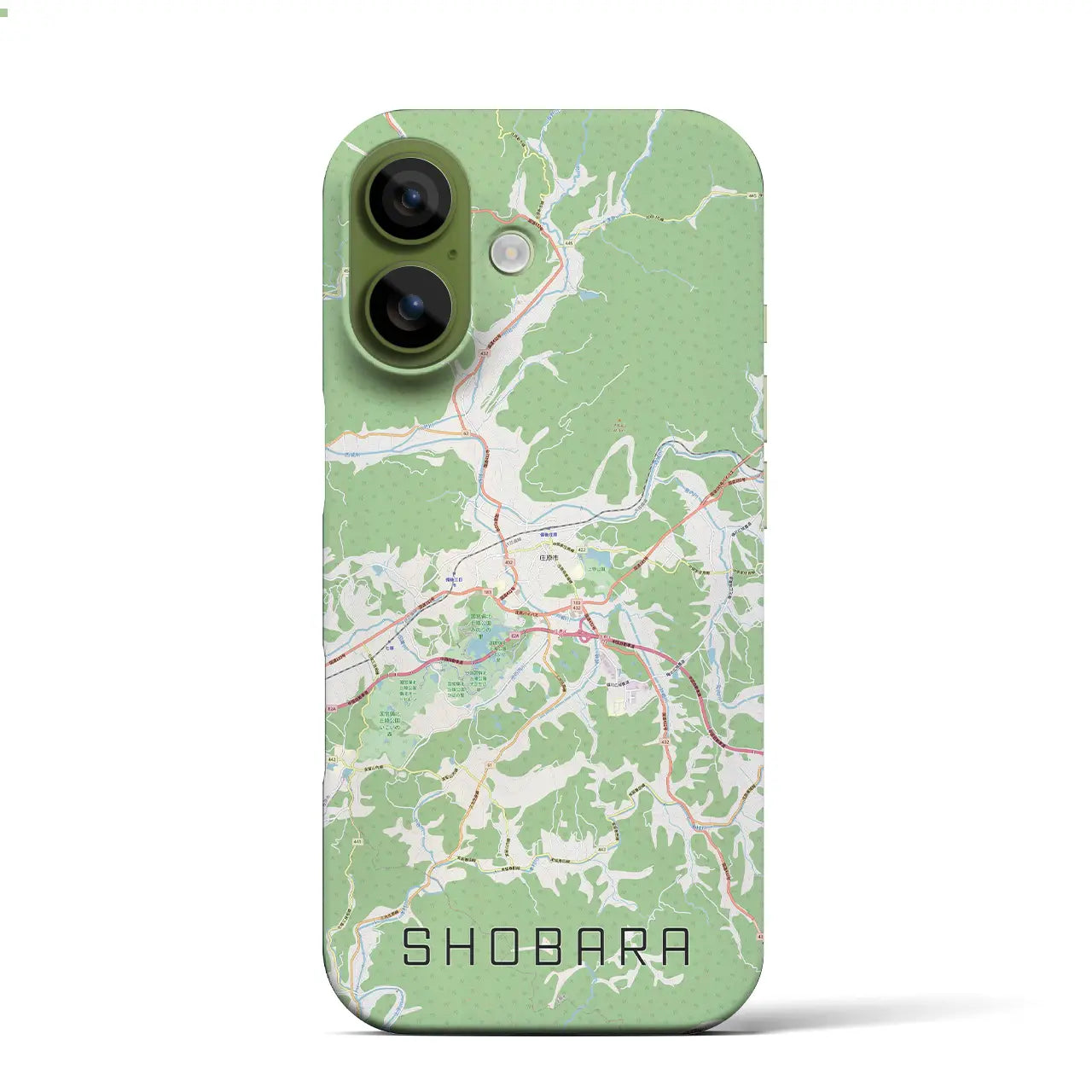 【庄原（広島県）】地図柄iPhoneケース（バックカバータイプ）ブラック・iPhone 17 Pro Max 用