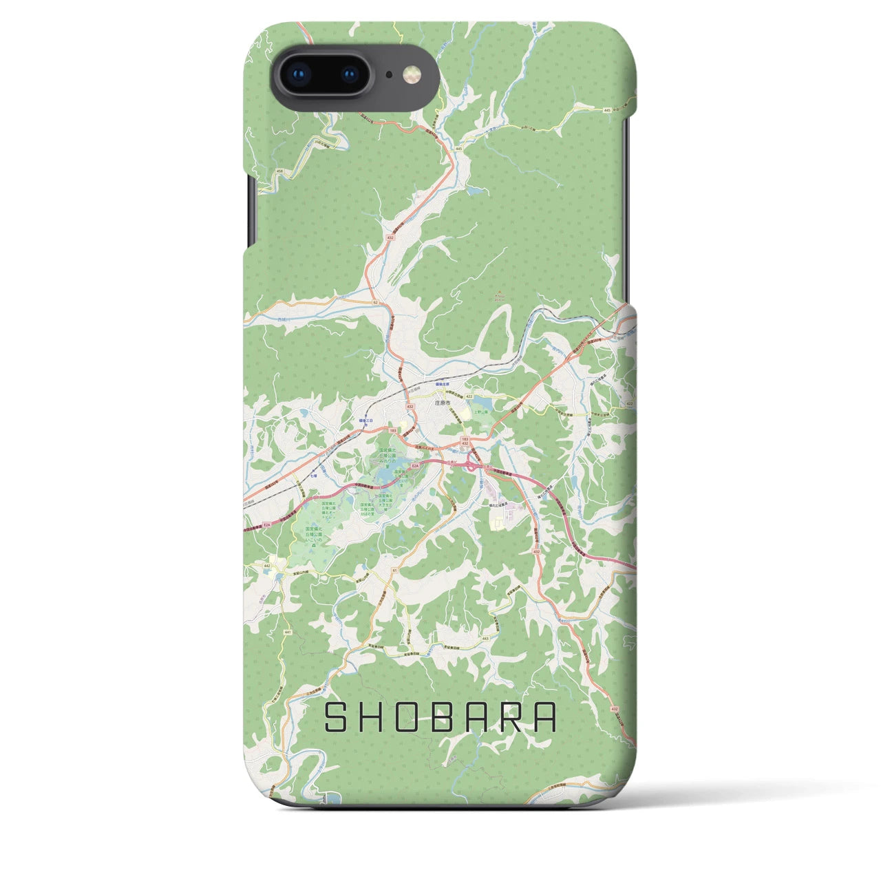 【庄原（広島県）】地図柄iPhoneケース（バックカバータイプ）