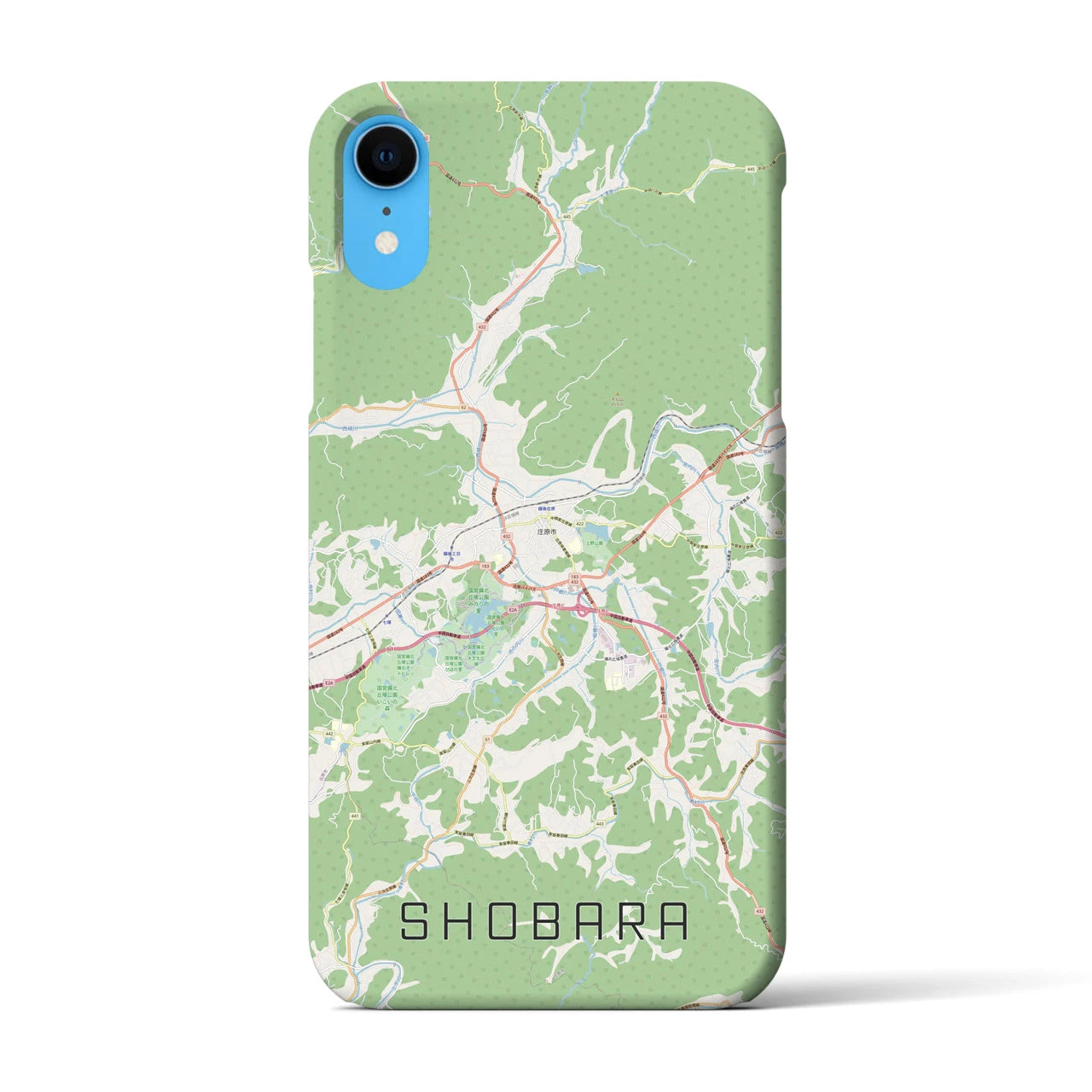 【庄原（広島県）】地図柄iPhoneケース（バックカバータイプ）