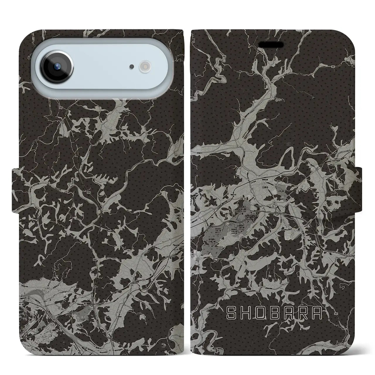 【庄原（広島県）】地図柄iPhoneケース（手帳タイプ）