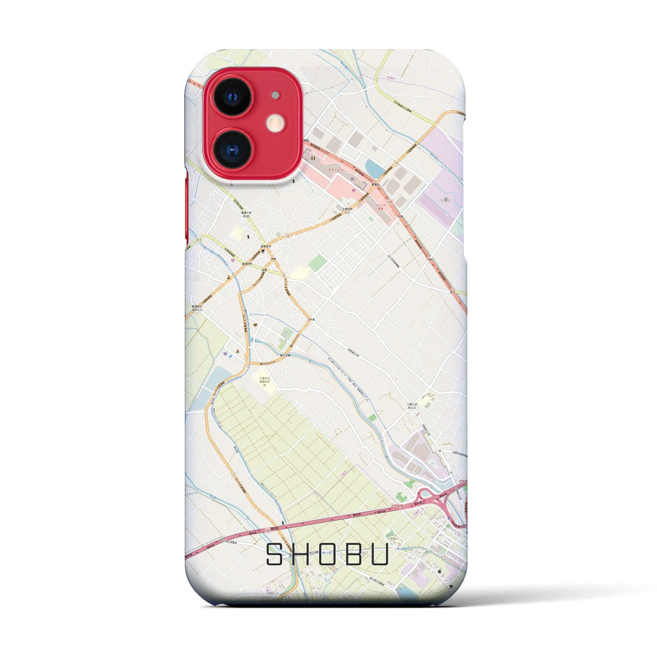 【菖蒲（埼玉県）】地図柄iPhoneケース（バックカバータイプ）