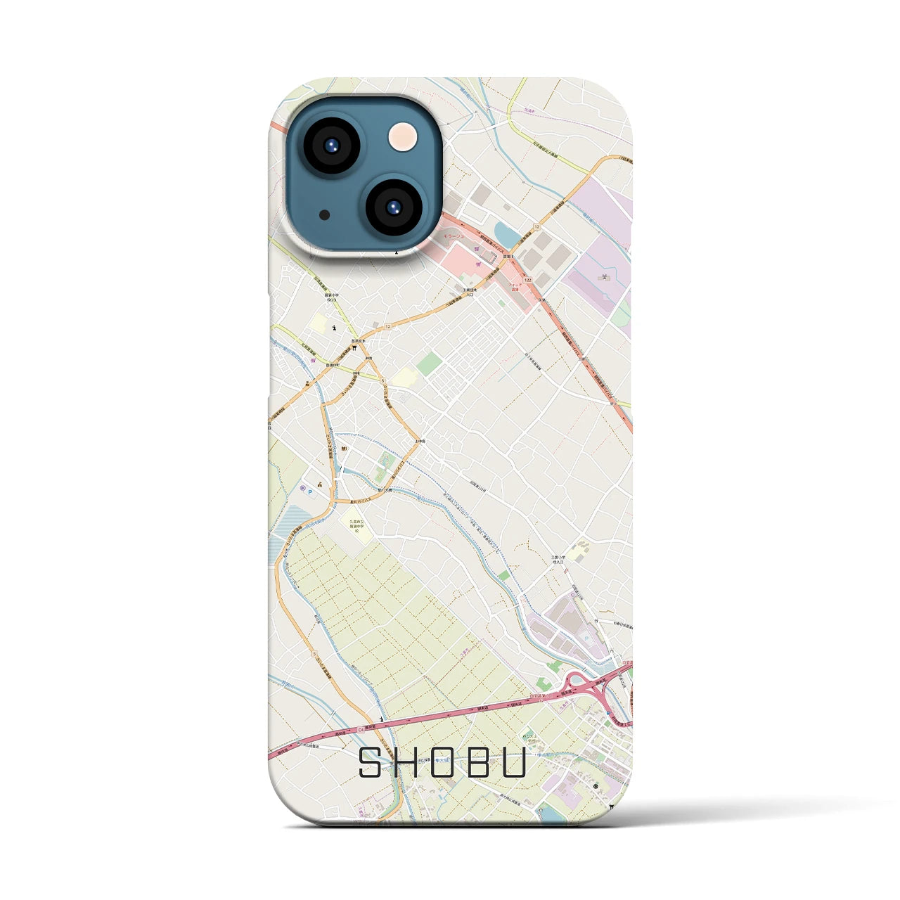 【菖蒲（埼玉県）】地図柄iPhoneケース（バックカバータイプ）