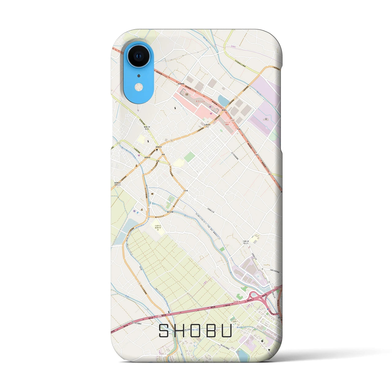 【菖蒲（埼玉県）】地図柄iPhoneケース（バックカバータイプ）