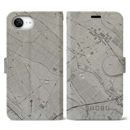 【菖蒲（埼玉県）】地図柄iPhoneケース（手帳タイプ）