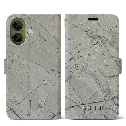 【菖蒲（埼玉県）】地図柄iPhoneケース（手帳タイプ）