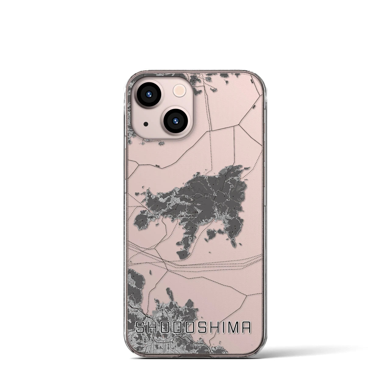 【小豆島（香川県）】地図柄iPhoneケース（クリアタイプ）