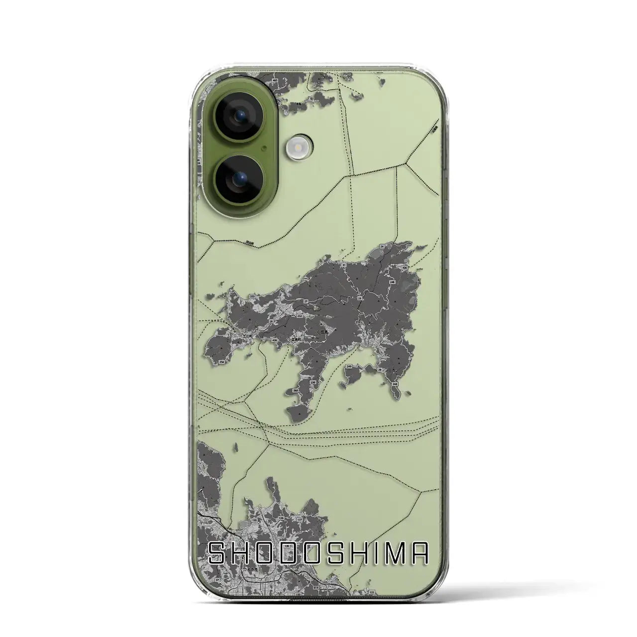 【小豆島（香川県）】地図柄iPhoneケース（クリアタイプ）モノトーン・iPhone 17 Pro Max 用