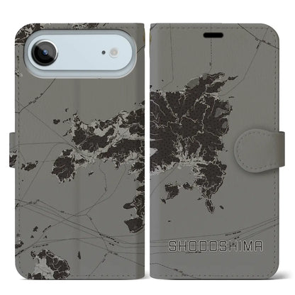 【小豆島（香川県）】地図柄iPhoneケース（手帳タイプ）