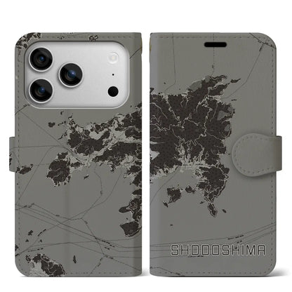 【小豆島（香川県）】地図柄iPhoneケース（手帳タイプ）