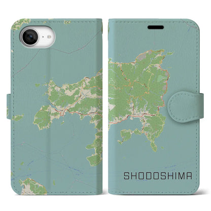 【小豆島（香川県）】地図柄iPhoneケース（手帳タイプ）