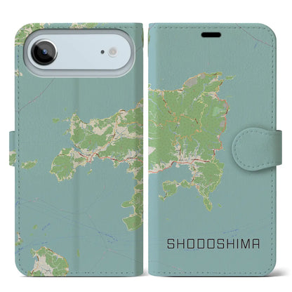 【小豆島（香川県）】地図柄iPhoneケース（手帳タイプ）