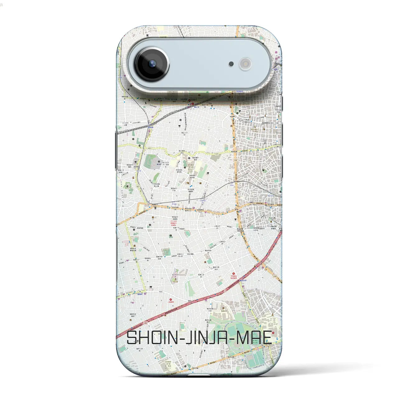 【松陰神社前（東京都）】地図柄iPhoneケース（バックカバータイプ）