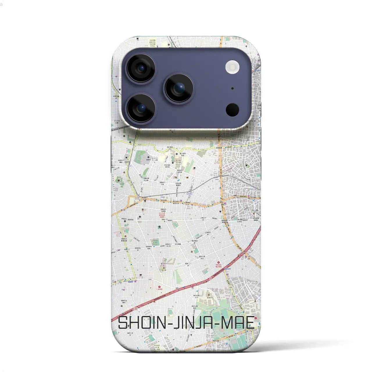 【松陰神社前（東京都）】地図柄iPhoneケース（バックカバータイプ）