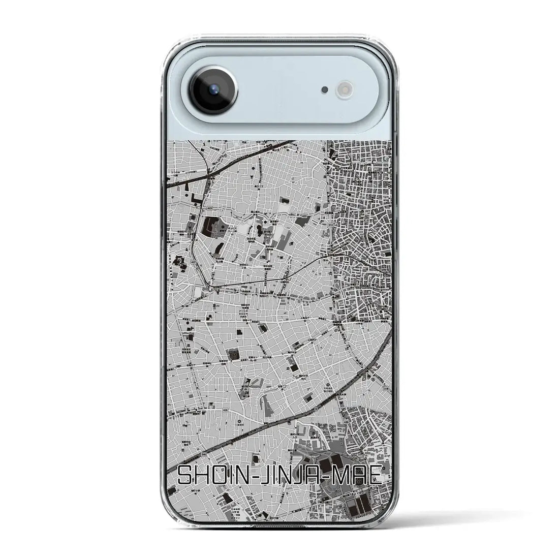 【松陰神社前(東京都)】地図柄iPhoneケース(クリアタイプ)モノトーン・iPhone 17 Pro Max 用