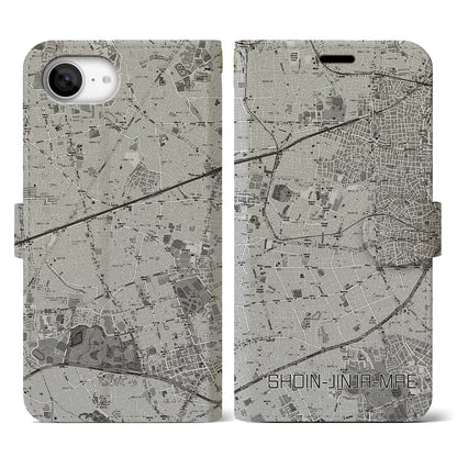 【松陰神社前（東京都）】地図柄iPhoneケース（手帳タイプ）