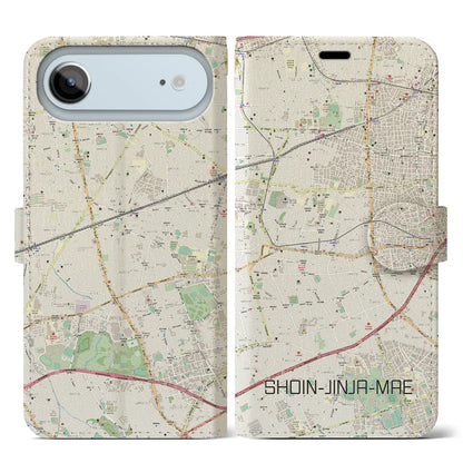 【松陰神社前（東京都）】地図柄iPhoneケース（手帳タイプ）