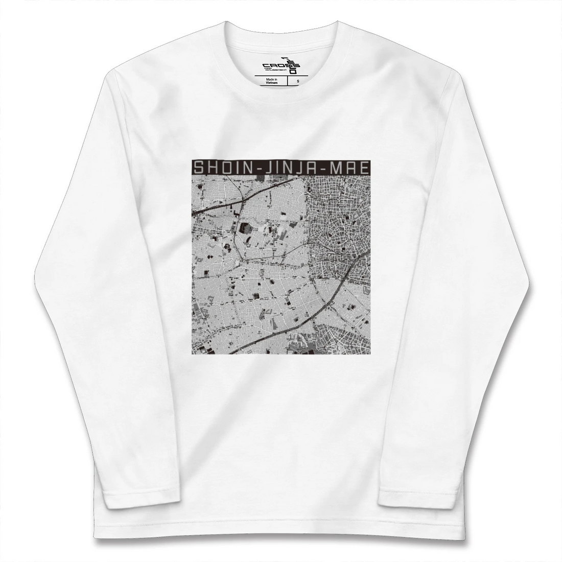 【松陰神社前(東京都)】地図柄ロングスリーブTシャツ