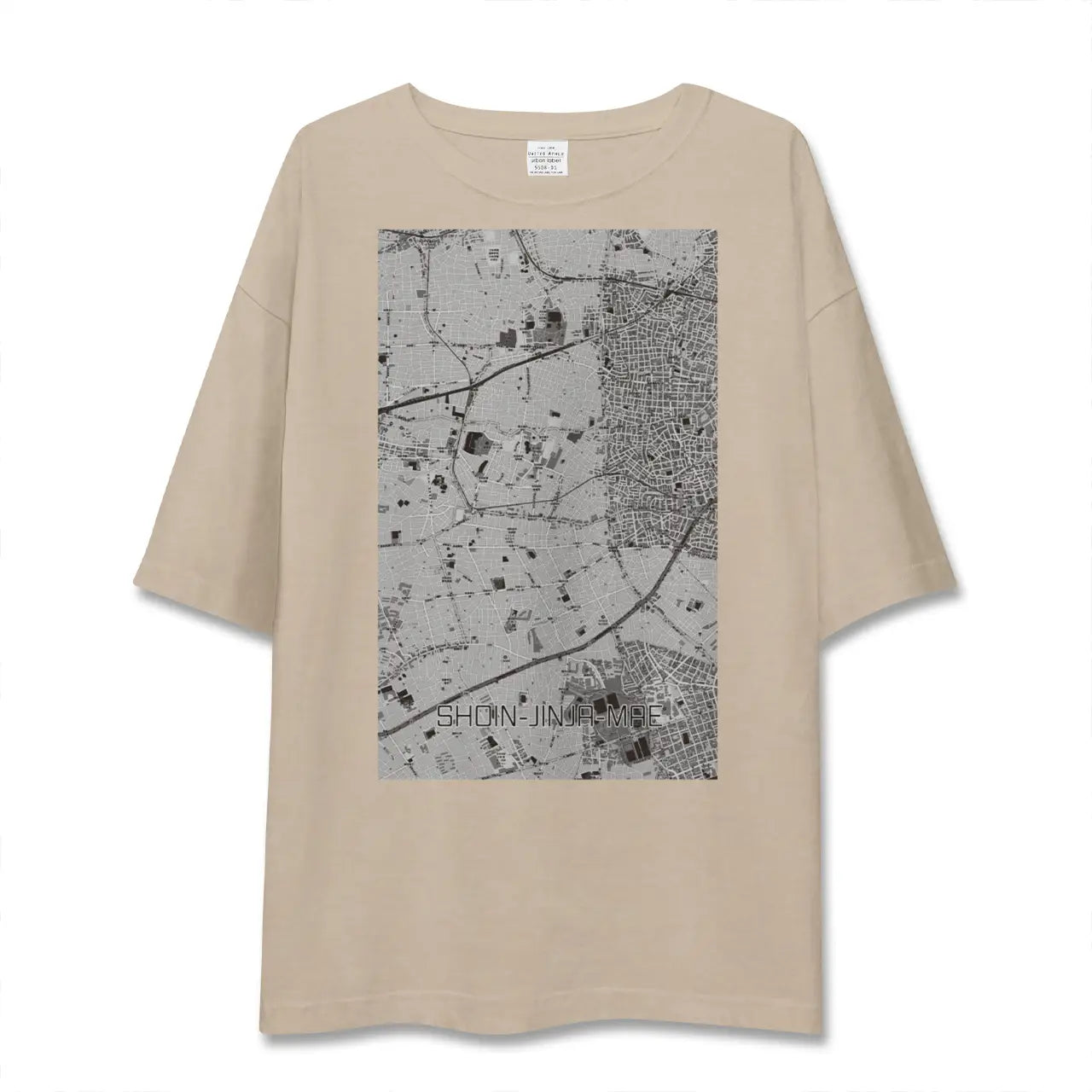 【松陰神社前（東京都）】地図柄ビッグシルエットTシャツ