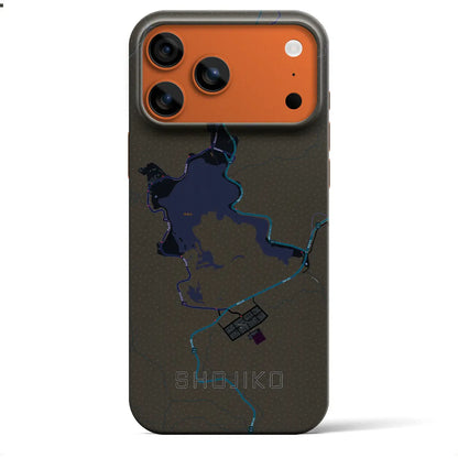 【精進湖（山梨県）】地図柄iPhoneケース（バックカバータイプ）