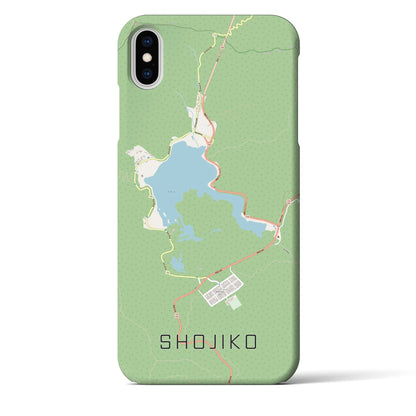 【精進湖（山梨県）】地図柄iPhoneケース（バックカバータイプ）