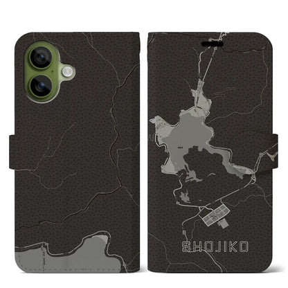 【精進湖（山梨県）】地図柄iPhoneケース（手帳タイプ）