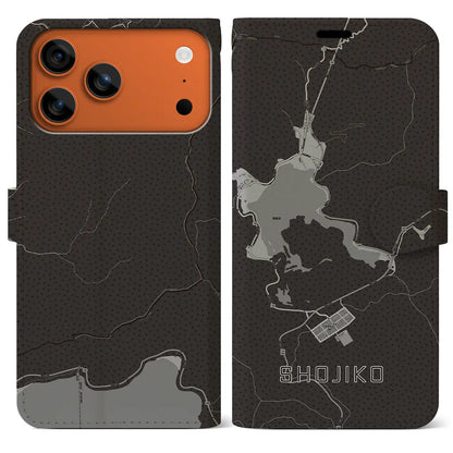 【精進湖（山梨県）】地図柄iPhoneケース（手帳タイプ）