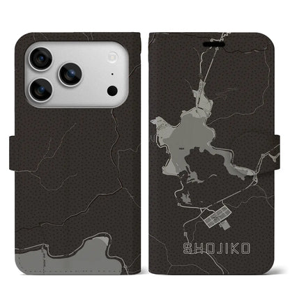 【精進湖（山梨県）】地図柄iPhoneケース（手帳タイプ）