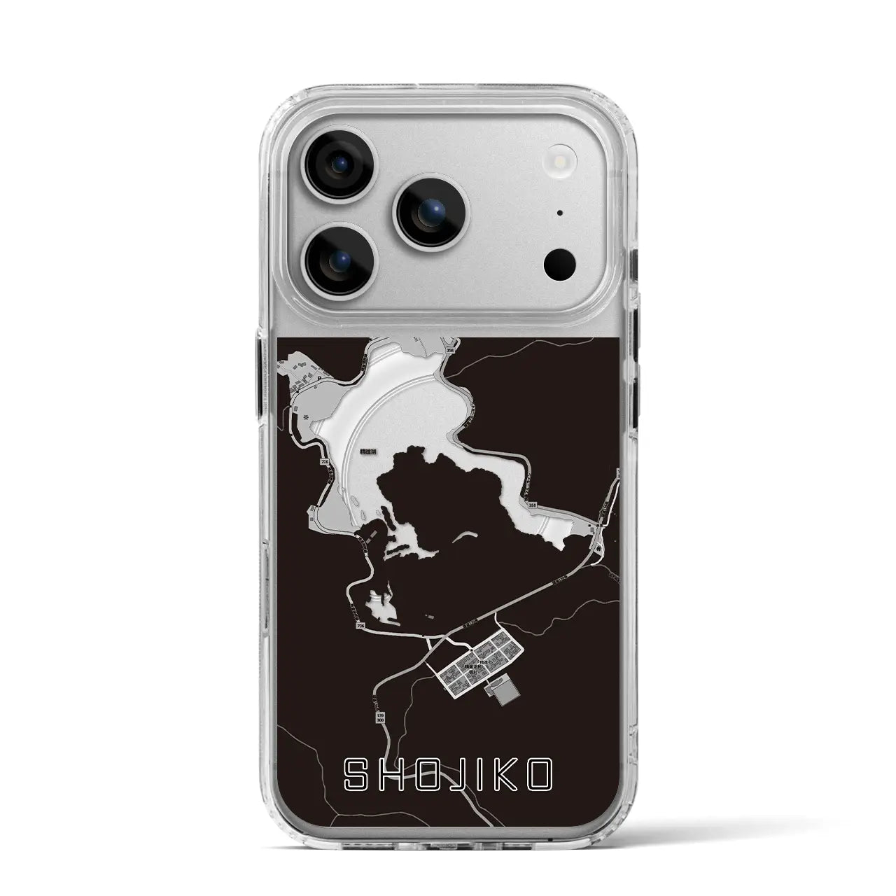 【精進湖（山梨県）】地図柄iPhoneケース（MagSafeタイプ）