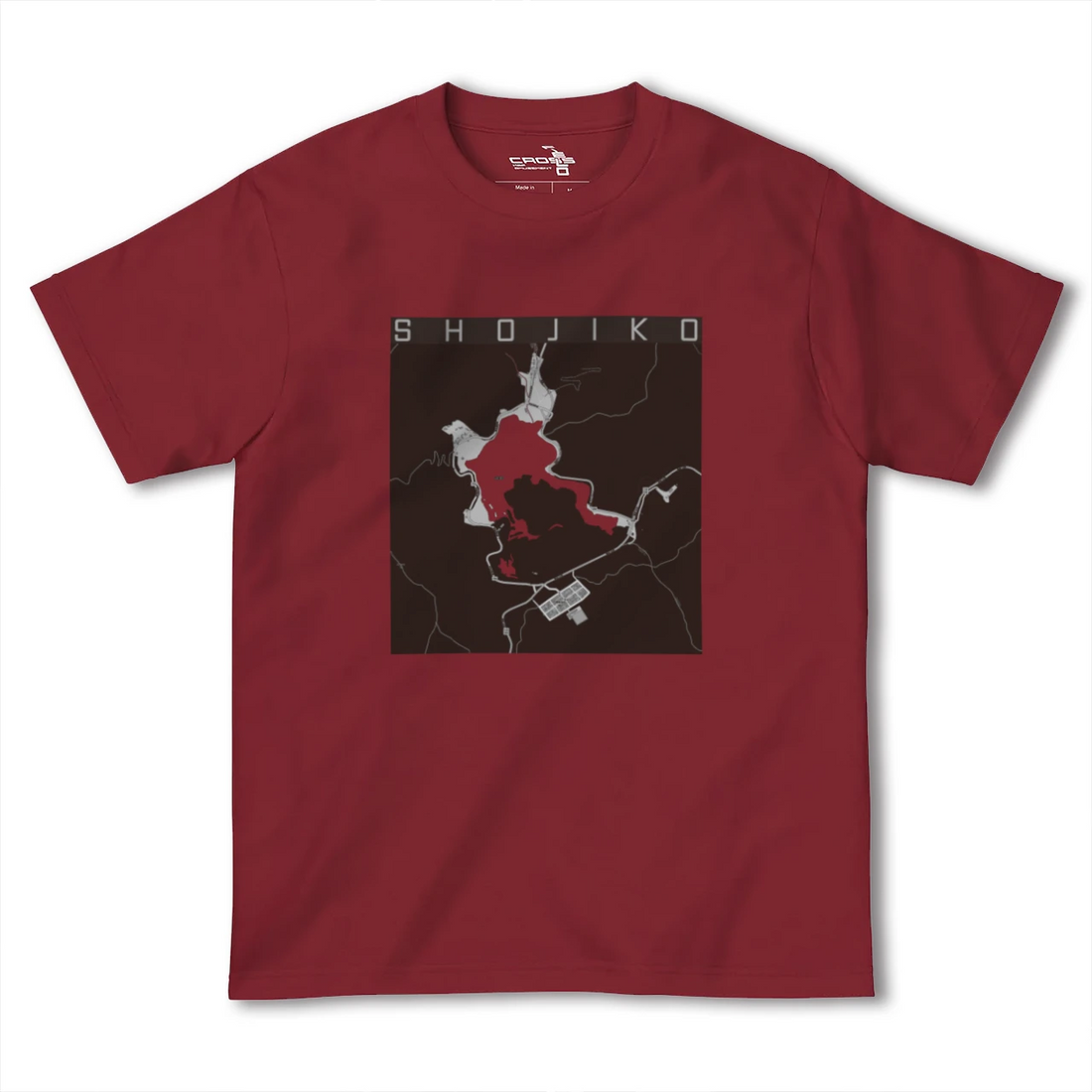 【精進湖(山梨県)】地図柄ヘビーウェイトTシャツ