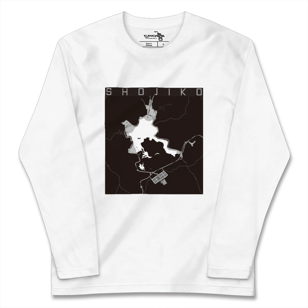 【精進湖（山梨県）】地図柄ロングスリーブTシャツ