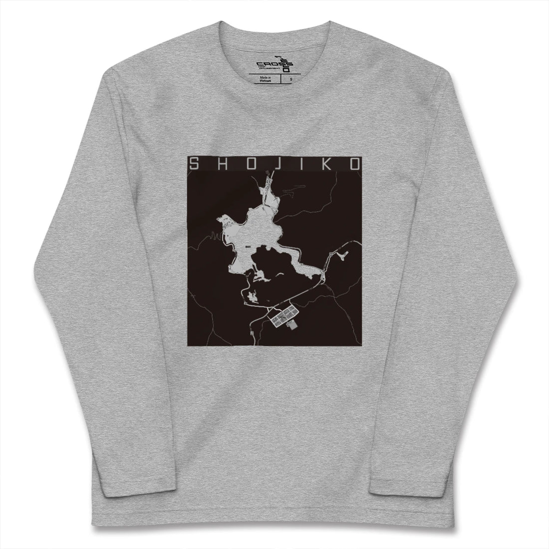 【精進湖（山梨県）】地図柄ロングスリーブTシャツ