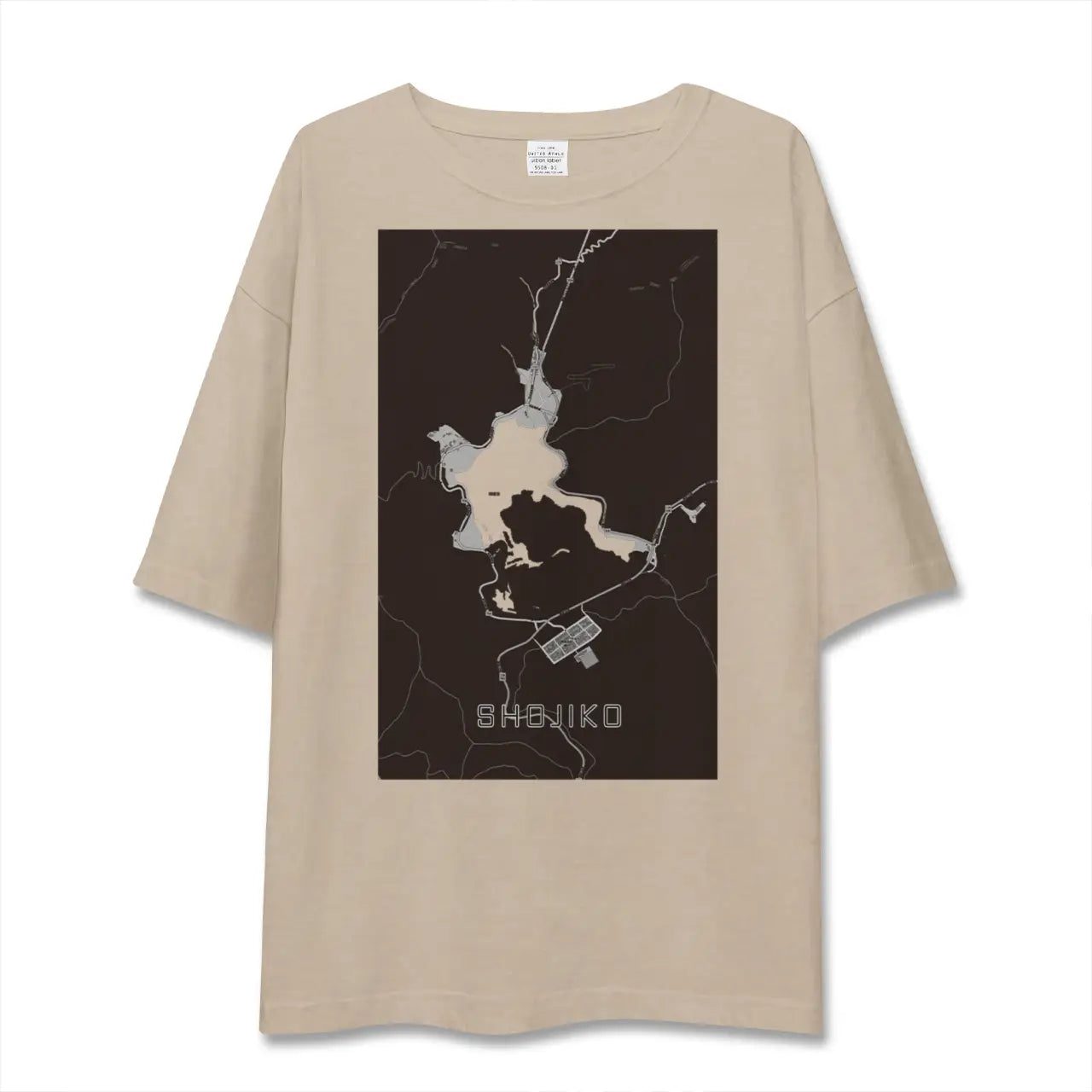 【精進湖（山梨県）】地図柄ビッグシルエットTシャツ