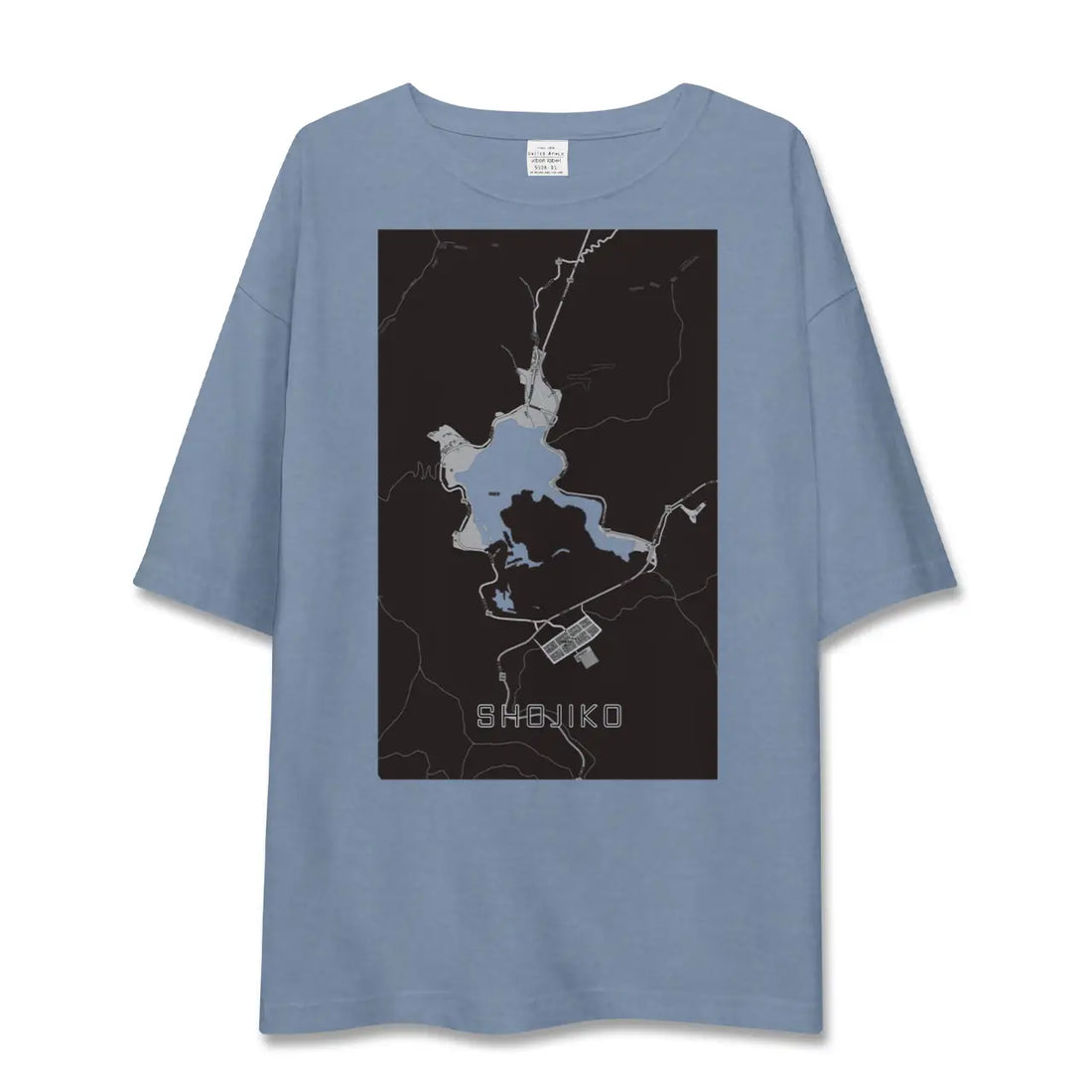 【精進湖（山梨県）】地図柄ビッグシルエットTシャツ