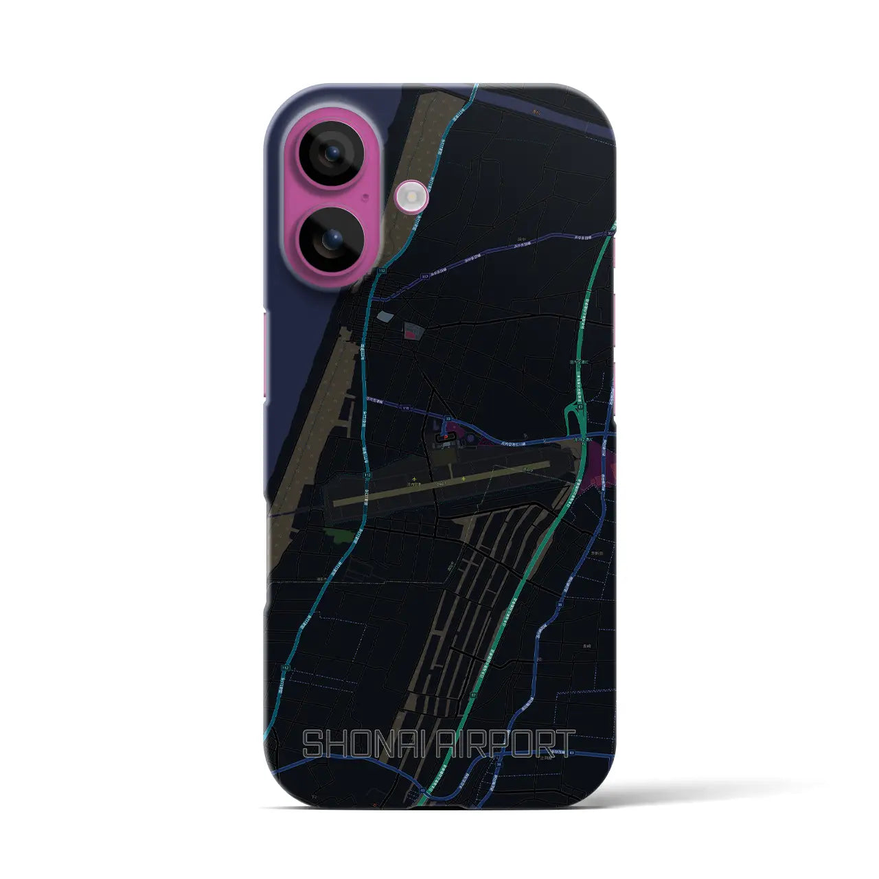 【庄内空港（山形県）】地図柄iPhoneケース（バックカバータイプ）