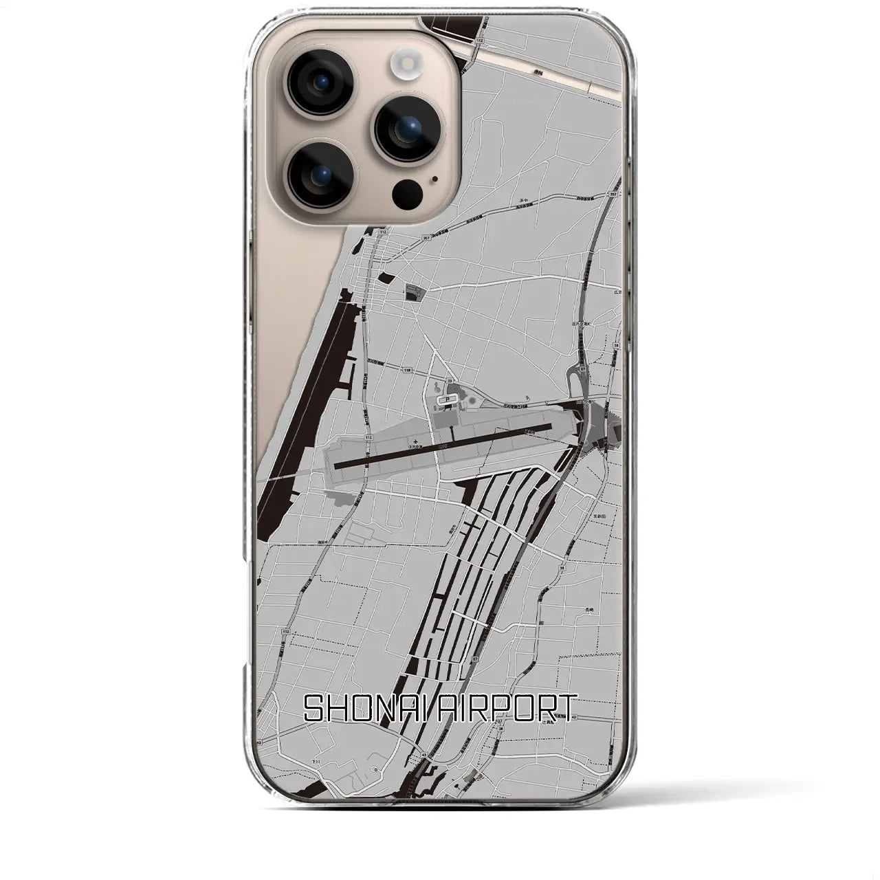 【庄内空港（山形県）】地図柄iPhoneケース（クリアタイプ）
